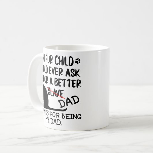 猫パーソナライズされたパパ写真集と猫の名前 コーヒーマグカップ (正面左)