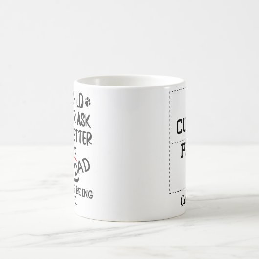 猫パーソナライズされたパパ写真集と猫の名前 コーヒーマグカップ (中央)