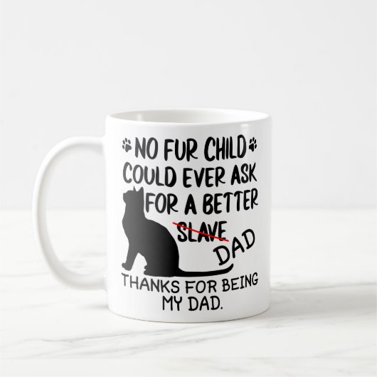 猫パーソナライズされたパパ写真集と猫の名前 コーヒーマグカップ (左)