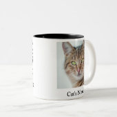 猫パーソナライズされたパパ写真集と猫の名前 ツートーンマグカップ (正面右)