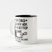 猫パーソナライズされたパパ写真集と猫の名前 ツートーンマグカップ (正面左)