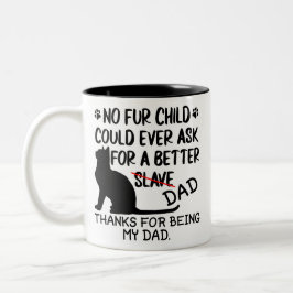 猫パーソナライズされたパパ写真集と猫の名前 ツートーンマグカップ