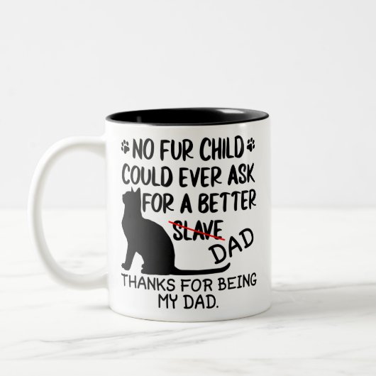 猫パーソナライズされたパパ写真集と猫の名前 ツートーンマグカップ (左)