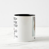 猫パーソナライズされたパパ写真集と猫の名前 ツートーンマグカップ (中央)