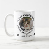 猫パーソナライズされたパパ父の日ペット写真 コーヒーマグカップ (左)