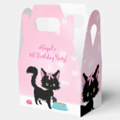 猫パーソナライズされたピンクと白の子猫誕生日 フェイバーボックス (オープン)