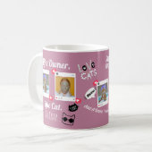 猫パーソナライズされたフォトコーヒーマグ | カスタムペットのマグカップ コーヒーマグカップ (正面左)