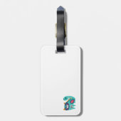 猫パーソナライズされたフォーク美術装飾鳥花 ラゲッジタグ (裏面縦)