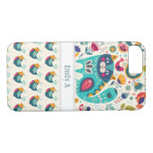 猫パーソナライズされたフォーク美術装飾鳥花 Case-Mate iPhoneケース (裏面(横))