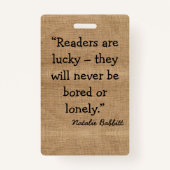 猫パーソナライズされたモチーフのブックマークと引用文 バッジ (裏面)