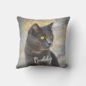 猫パーソナライズされた写真カスタム付きペットのペットギフト クッション (裏面)