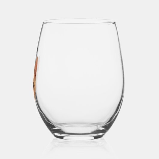 猫パーソナライズされた写真カスタム猫母パパプレゼント ステムなしワイングラス (左)