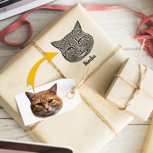 猫パーソナライズされた写真、ペット ラバースタンプ