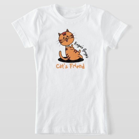 猫パーソナライズされた友達Tシャツ Tシャツ (レイダウン)
