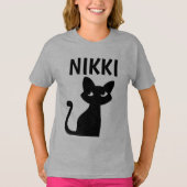 猫パーソナライズされた女カスタムの子Tシャツ Tシャツ (正面)