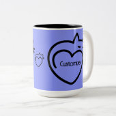 猫パーソナライズされた愛ブラックロゴ ツートーンマグカップ (正面右)