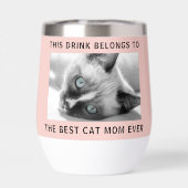 猫パーソナライズされた最高のの母がピンク (背面)