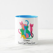 猫パーソナライズされた最高のの母がマグカップ マグカップ (中央)