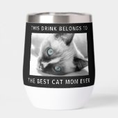 猫パーソナライズされた最高のの母の写真黒 (背面)