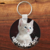 猫パーソナライズされた最高のパパ キーホルダー (正面)