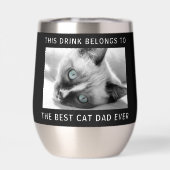 猫パーソナライズされた最高のパパEver Photo Black (背面)