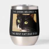 猫パーソナライズされた最高のパパEver Photo Black (正面)