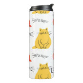 猫パーソナライズされた柄オレンジイエロー タンブラー (回転左)