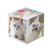 猫パーソナライズされた母の形見ペット写真 フォトキューブ (裏面アングル)