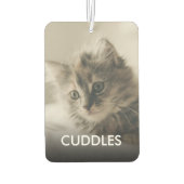 猫パーソナライズされた犬のペットの写真と名前 カーエアーフレッシュナー (裏面)