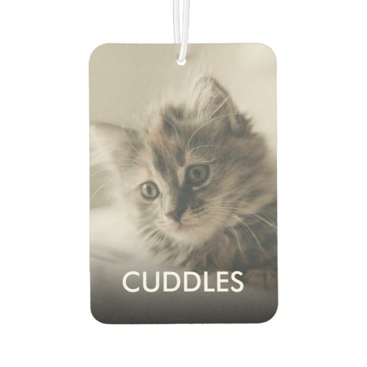 猫パーソナライズされた犬のペットの写真と名前 カーエアーフレッシュナー (裏面)