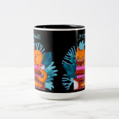 猫パーソナライズされた認定図書 ツートーンマグカップ (中央)