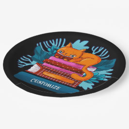 猫パーソナライズされた認定図書 ペーパープレート