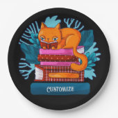 猫パーソナライズされた認定図書 ペーパープレート (正面)