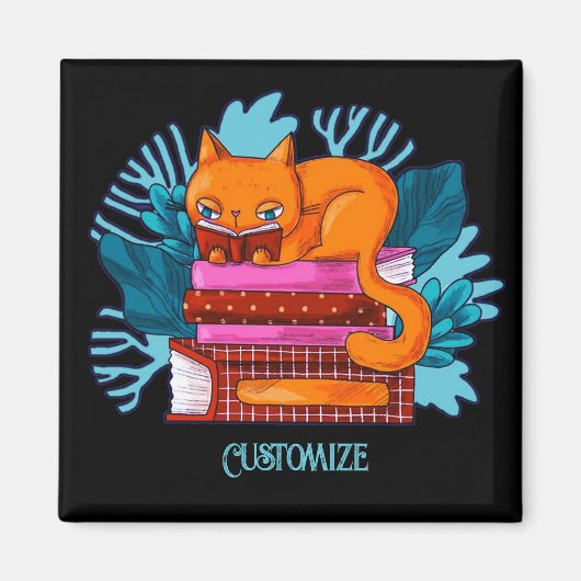 猫パーソナライズされた認定図書 マグネット (正面)