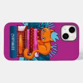 猫パーソナライズされた認定本ピンク Case-Mate iPhoneケース (裏面 (横))