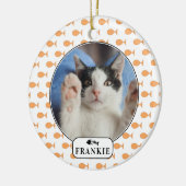 猫パーソナライズされた金魚のペット写真 セラミックオーナメント (左)