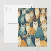 猫パーティーはがき ポストカード (正面/裏面)