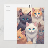 猫パーティーはがき ポストカード (正面/裏面)