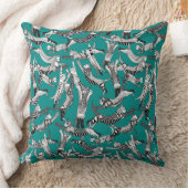 猫パーティーティール(緑がかった色)青 クッション (ブランケット)