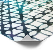 猫パーティーハウスグリッターアートピンクウォーター色 ポスター (角)