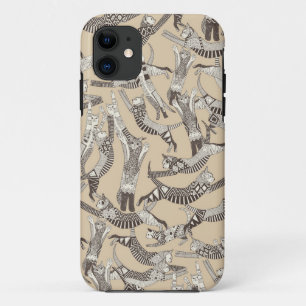 猫パーティーベージュ自然 iPhone 11 ケース