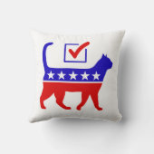 猫パーティーロゴミウの猫素晴らし政治パーティー クッション (裏面)