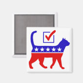 猫パーティーロゴミウの猫素晴らし政治パーティー マグネット (正面/裏面)