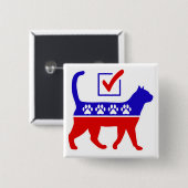 猫パーティーロゴミウの猫素晴らし政治パーティー 缶バッジ (正面&裏面)