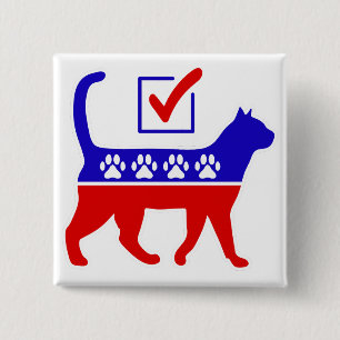 猫パーティーロゴミウの猫素晴らし政治パーティー 缶バッジ