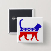 猫パーティーロゴミウの猫素晴らし政治パーティー 缶バッジ (正面&裏面)