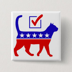 猫パーティーロゴミウの猫素晴らし政治パーティー 缶バッジ