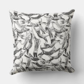 猫パーティー白黒 クッション (裏面)