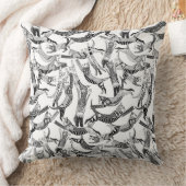 猫パーティー白黒 クッション (ブランケット)