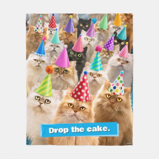 猫パーティー フリースブランケット (正面)